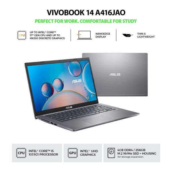 Asus A416JAO-VIPS524 Core i5-1035G1 Ram 4GB SSD 256GB FHD IPS W10 OHS [Sold-Out]